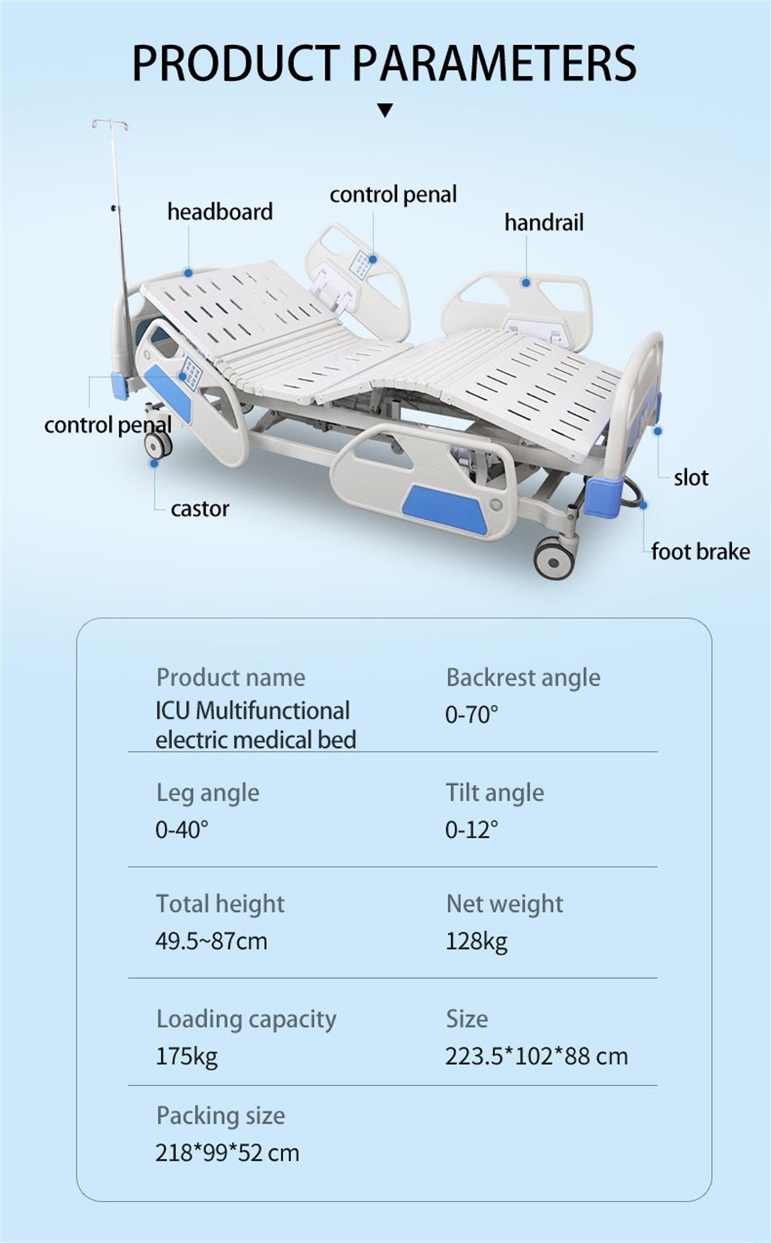 electric icu hospital bed