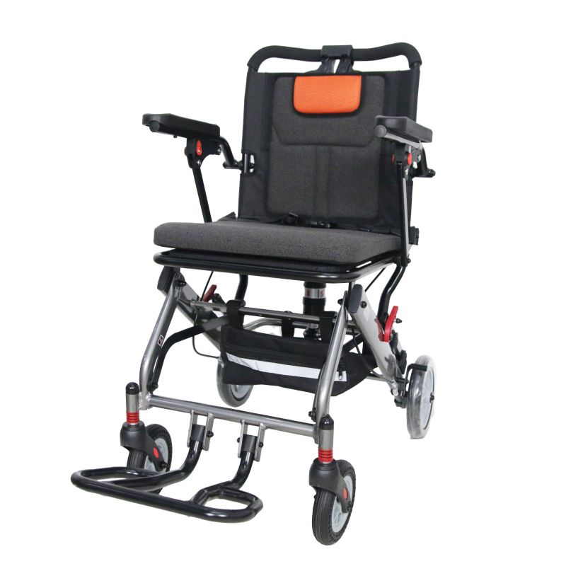 Silla de ruedas de tránsito ligera de modo dual (manual/eléctrica)