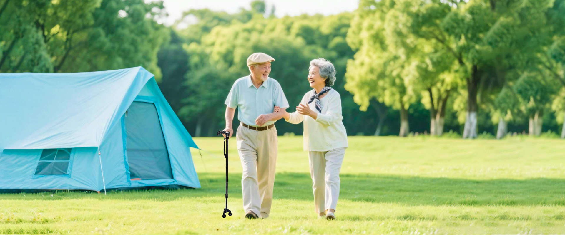 Folding Aluminum Walking Stick with Wheels