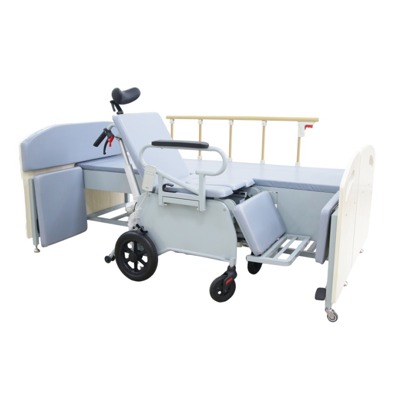 Waterproof Convertible Nursing Bed with Integrated Detachable Wheelchair