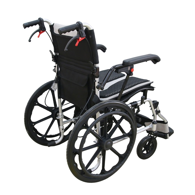 Portable Aluminum Wheelchair with Flip-Up Armrests & Ergonomic Design
