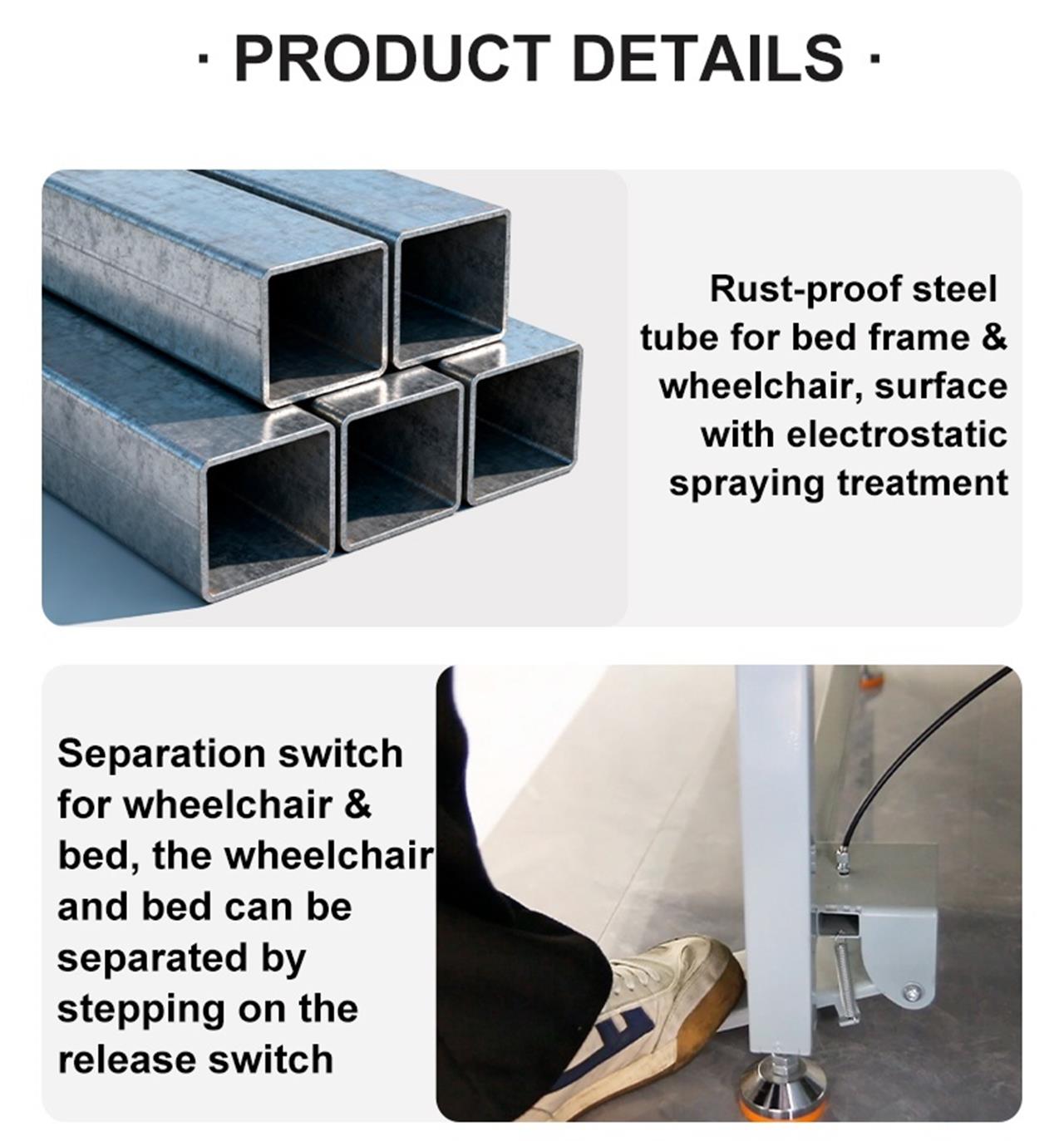 hospital bed and wheelchair