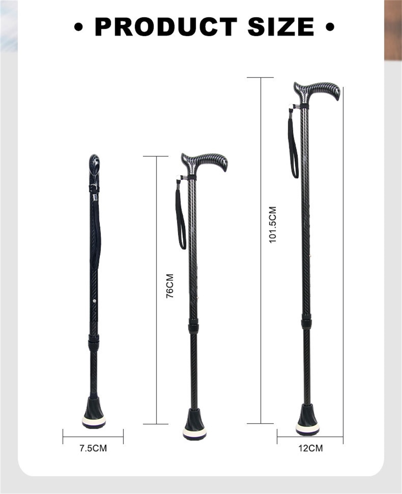 adjustable walking stick