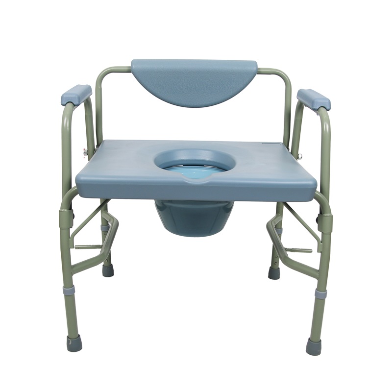 Height-Adjustable Commode Chair with Removable Backrest
