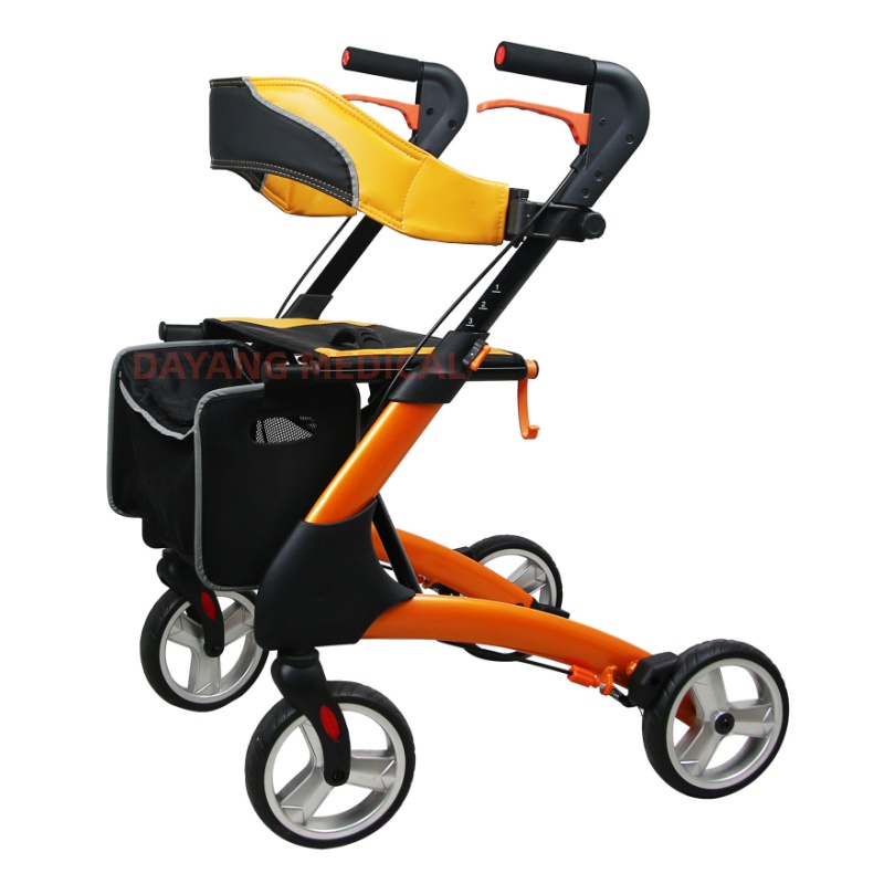 DH04202 Andador portátil de aluminio con asiento y bolsa de almacenamiento