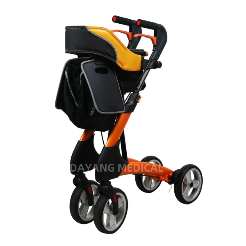 DH04202 Portable Aluminum Rollator with Seat and Storage Bag