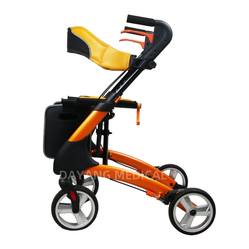 DH04202 Portable Aluminum Rollator with Seat and Storage Bag