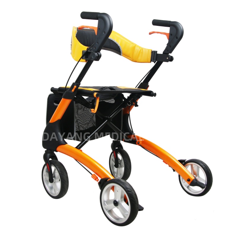 DH04202 Portable Aluminum Rollator with Seat and Storage Bag