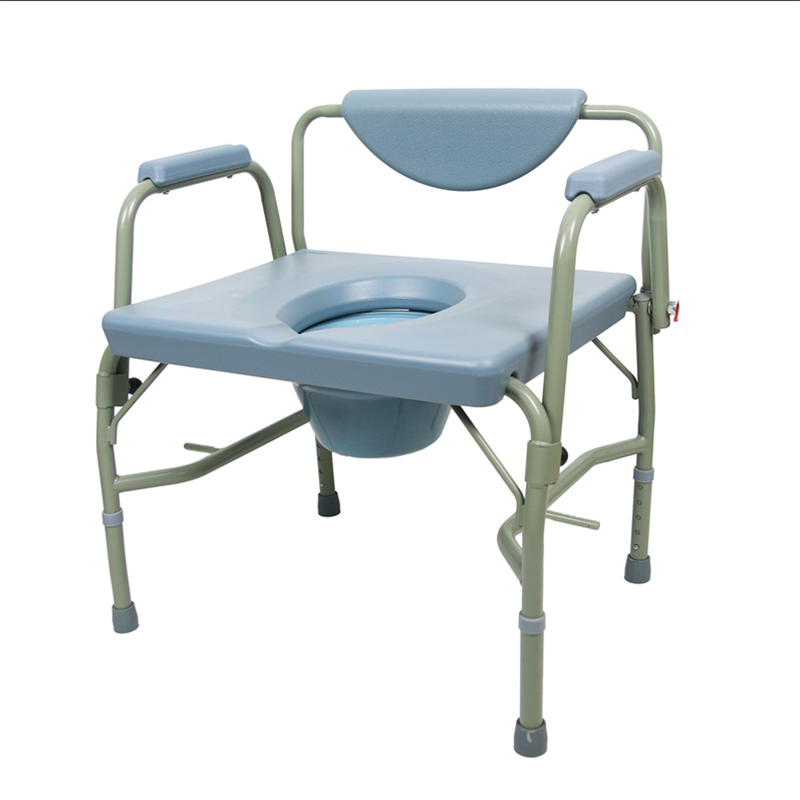 Height-Adjustable Commode Chair with Removable Backrest