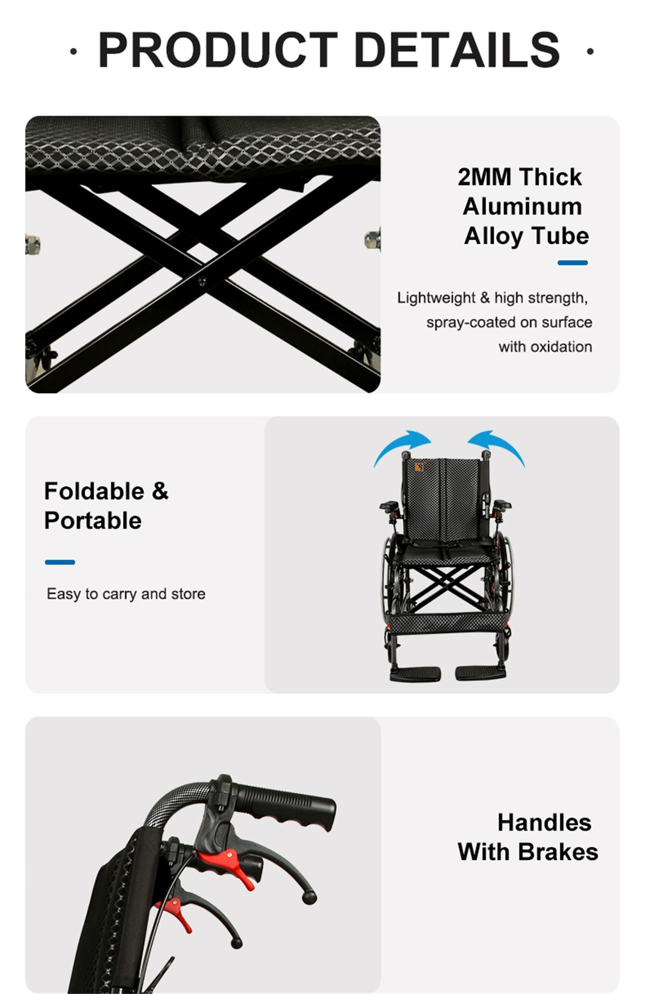 aluminium folding wheelchair