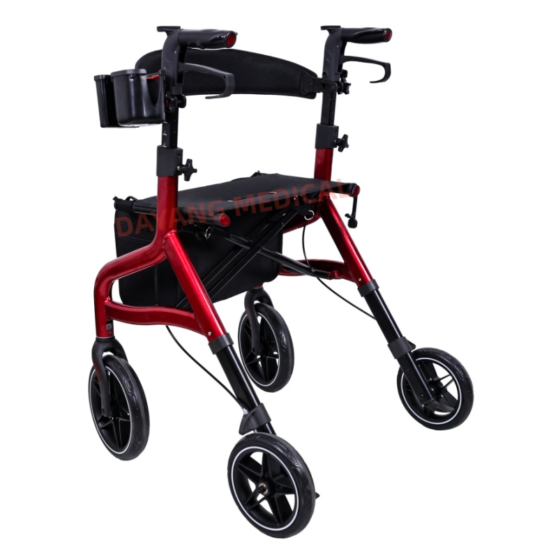Safe & Stable Aluminum Rollator with Reflectors & Brakes