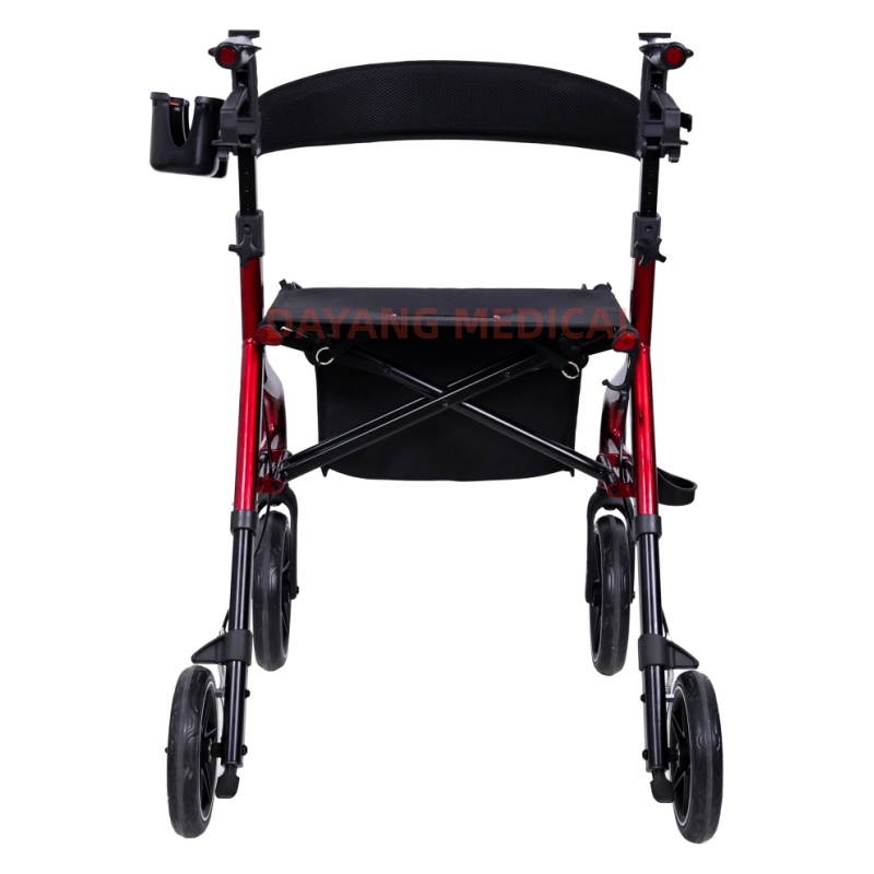Safe & Stable Aluminum Rollator with Reflectors & Brakes