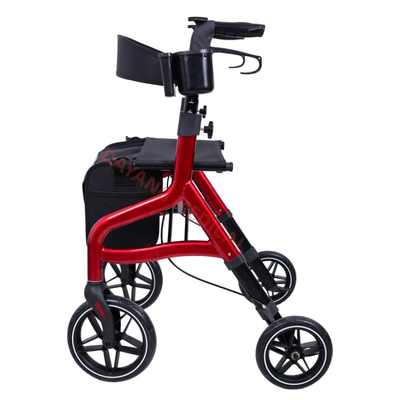 Safe & Stable Aluminum Rollator with Reflectors & Brakes