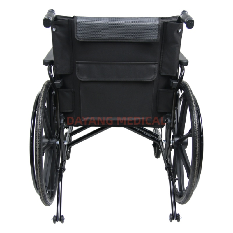 Foldable Steel Manual Wheelchair with Flip-up Armrests & Footrests