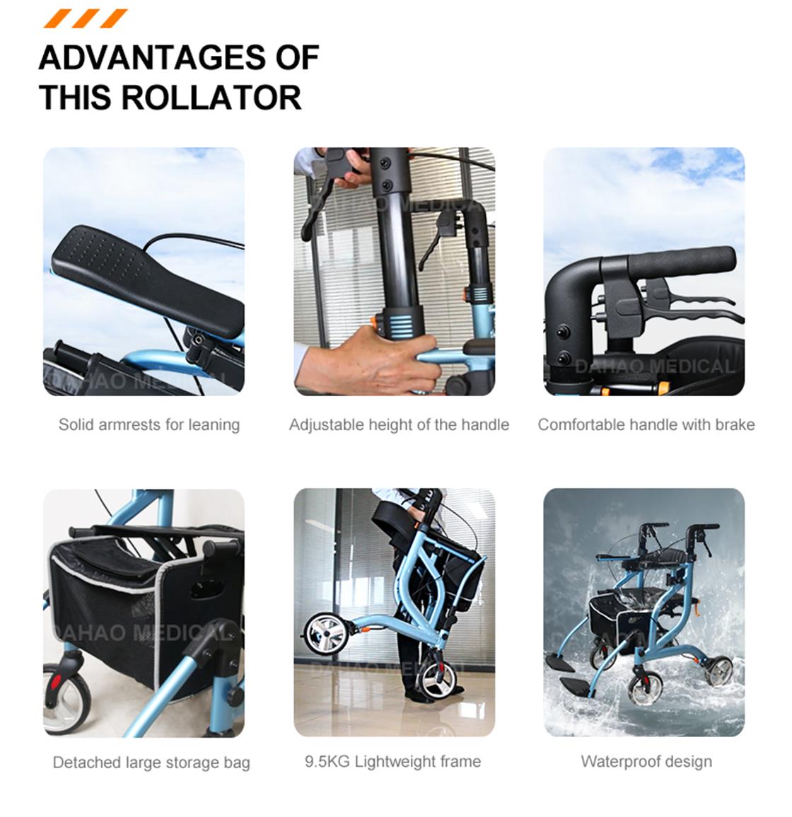 foldable Rollator with Seat