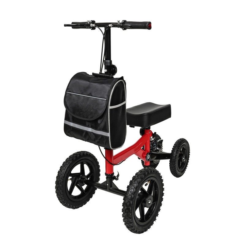 Heavy-Duty Foldable Knee Walker with Disc Brakes & Shock Absorption Heavy-Duty Foldable Knee Walker with Disc Brakes & Shock Absorption
