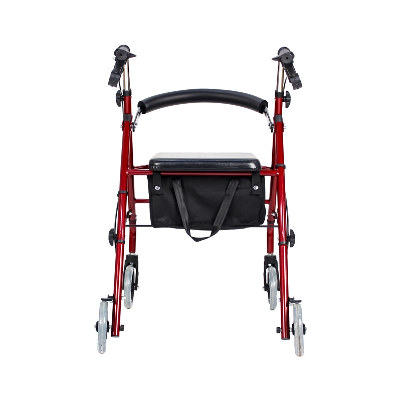 Wheelchair factory wholesale aluminum walking aid disabled adult folding rollator walker with seat