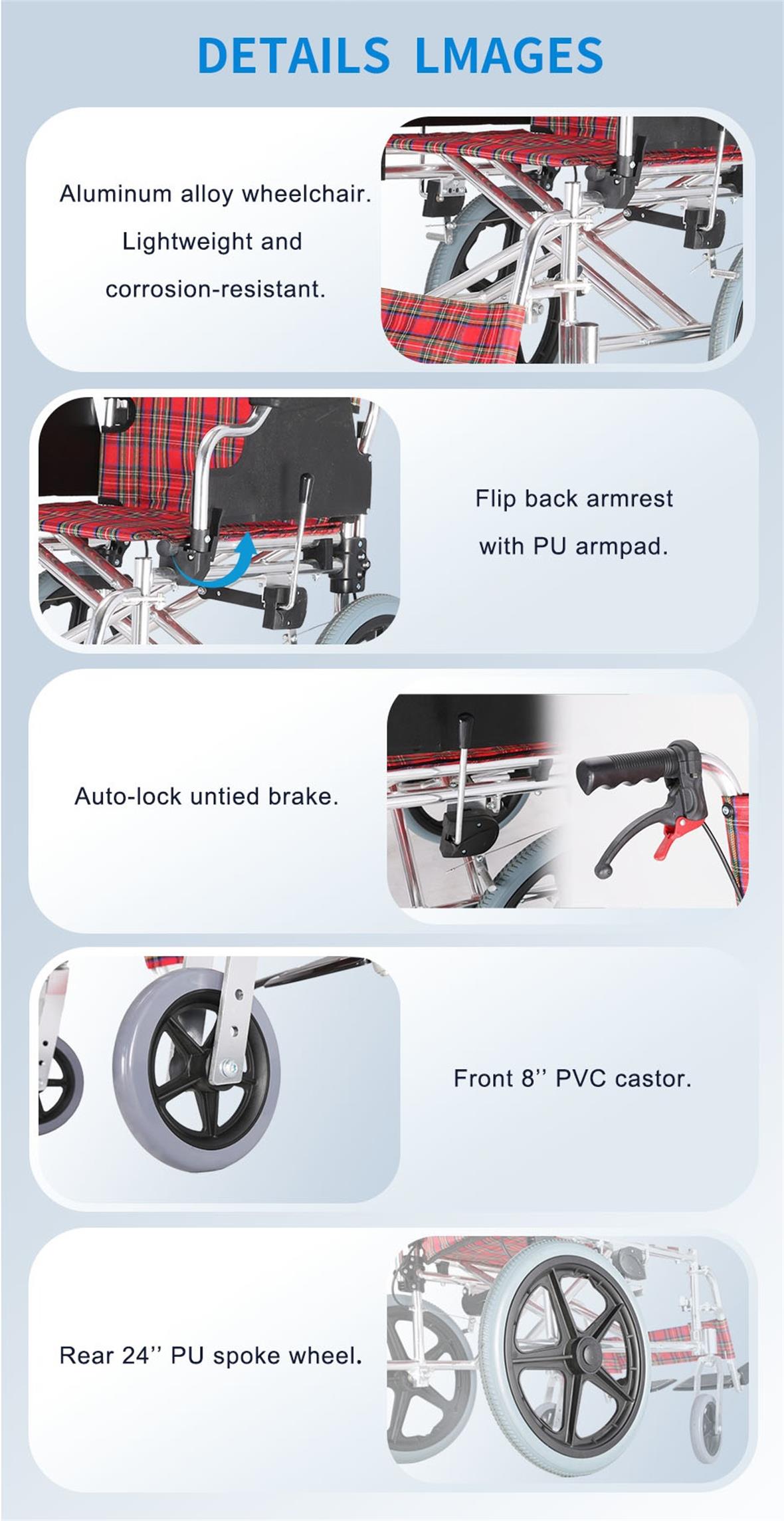 aluminium manual wheelchair for disabled