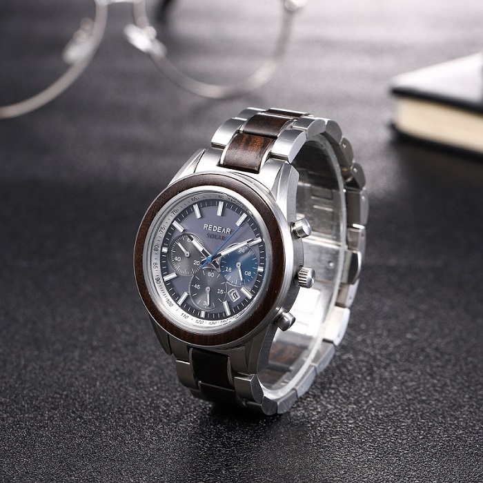 Stainless Steel Wooden Watch