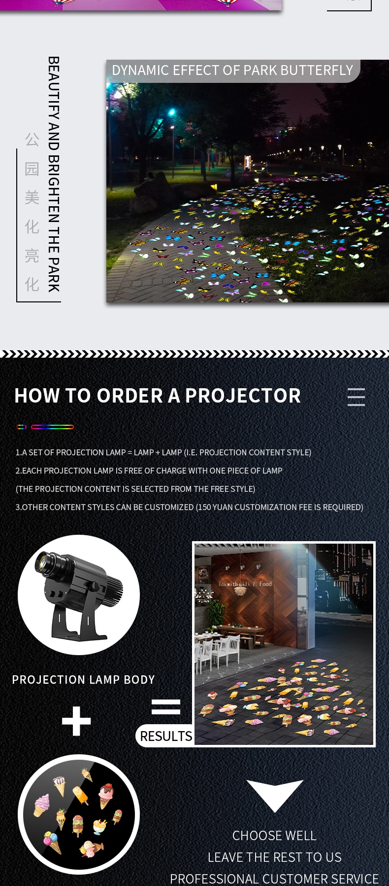 Advertising gobo projector