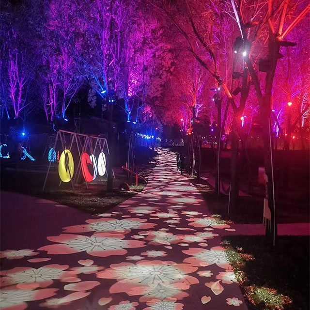 Outdoor dynamic pattern projection light