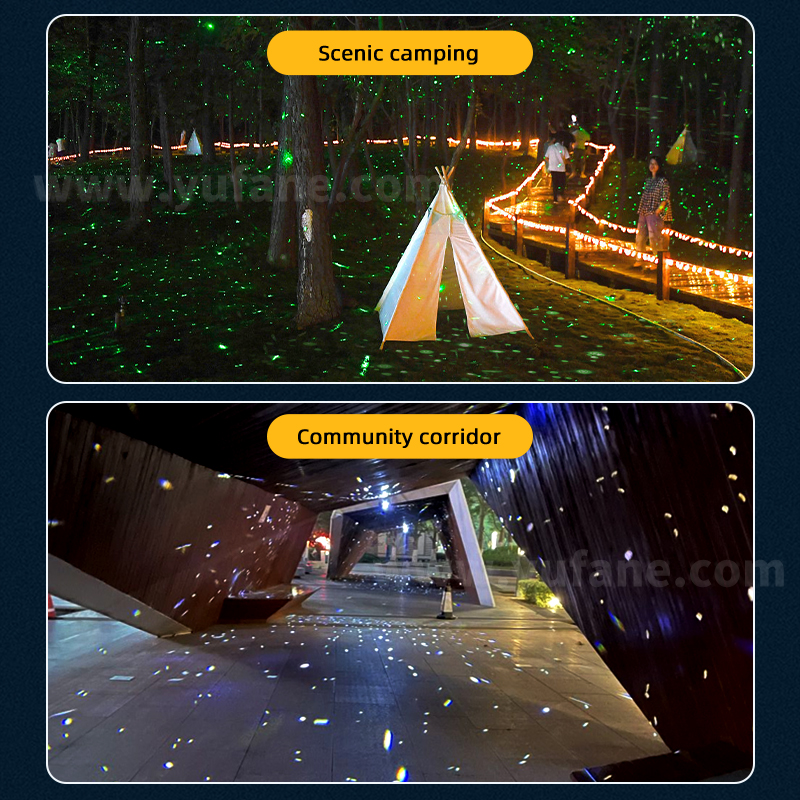 30W Dynamic Breathing Firefly Laser Projection Light Outdoor Waterproof Park Lighting Projection Gobo logo Projector