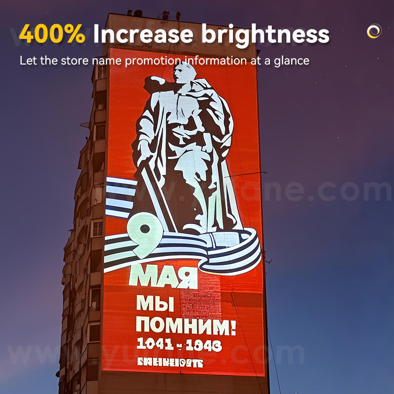 Yufan High Power Gobo Projector Waterproof Super Bright Laser logo Outdoor Building Image Display Business Led Advertising Light
