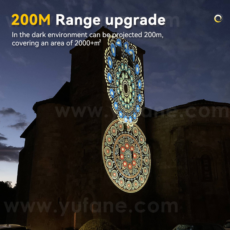 Yufan High Power Gobo Projector Waterproof Super Bright Laser logo Outdoor Building Image Display Business Led Advertising Light