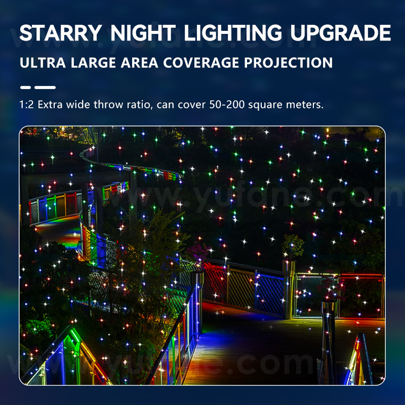 Yufan Dynamic Starry Night Projection Lamp Outdoor Atmosphere Project Lighting Park Starry Decoration Laser Light Gobo Projector