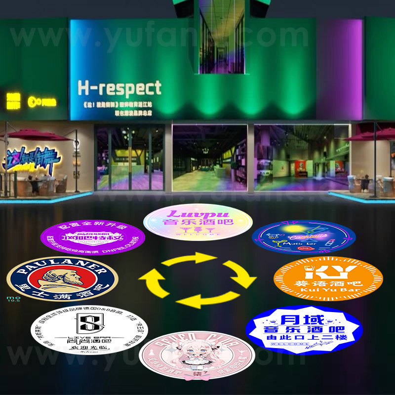 Yufan Eight Figure Static Switch Advertising Projector Light Outdoor IP67 Waterproof Ground Signboard Custom Gobo logo Projector