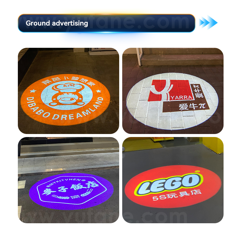 Yufan Eight Figure Static Switch Advertising Projector Light Outdoor IP67 Waterproof Ground Signboard Custom Gobo logo Projector