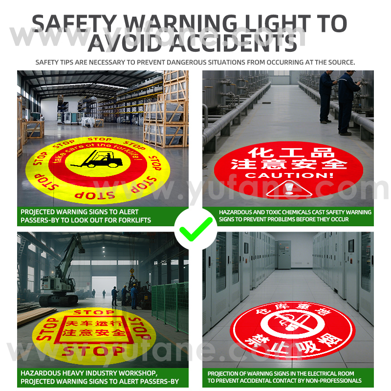 Yufan High Power Industrial Sensor Projection Light Overhead Crane Crane Safety Warning logo Workshop Forklift Gobo Projector