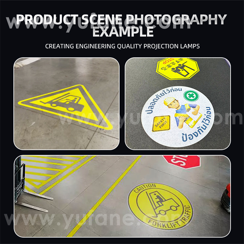 Yufan High Power Industrial Sensor Projection Light Overhead Crane Crane Safety Warning logo Workshop Forklift Gobo Projector