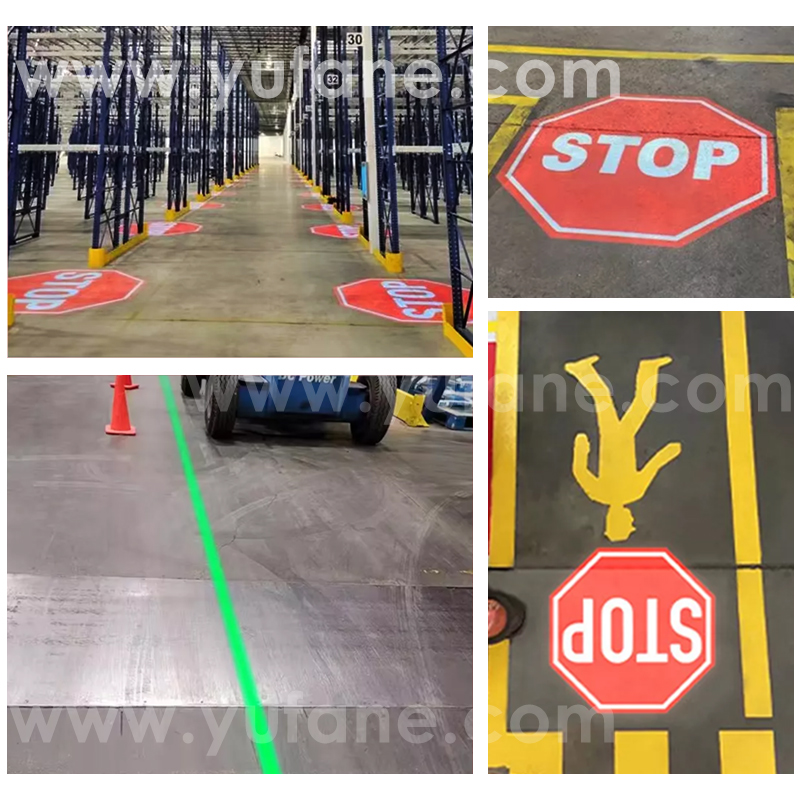 Yufan High Power Industrial Sensor Projection Light Overhead Crane Crane Safety Warning logo Workshop Forklift Gobo Projector