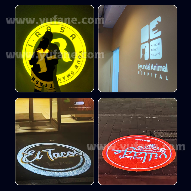 Yufan Four Figure Static Switch Advertising Projector Light Outdoor IP67 Waterproof Ground Signboard Custom Gobo logo Projector