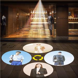 Yufan Four Figure Static Switch Advertising Projector Light Outdoor IP67 Waterproof Ground Signboard Custom Gobo logo Projector