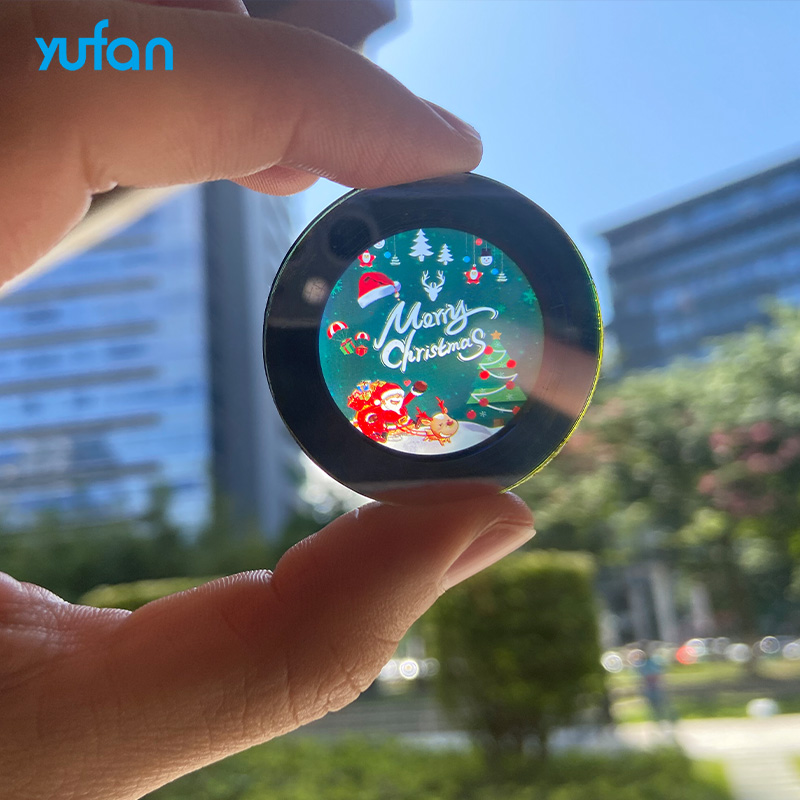 Yufan Oem Gobo Lens Laser Process Custom 37mm 53mm Single Two Three Full Color Thicknesquartz Glass Filter logo Projector