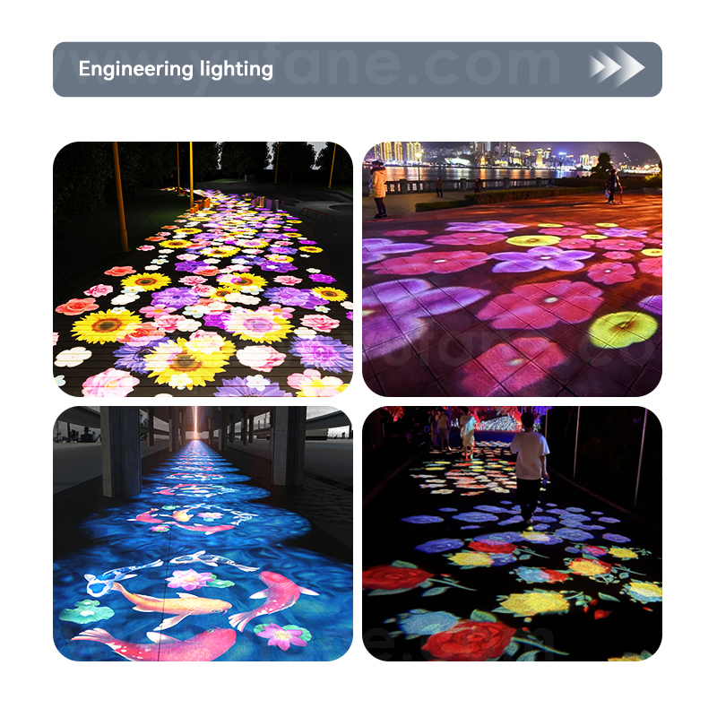 Yufan Seven Figure Dynamic Pattern Projection Light Wedding Decorations Outdoor Waterproof Advertising Light Gobo logo Projector