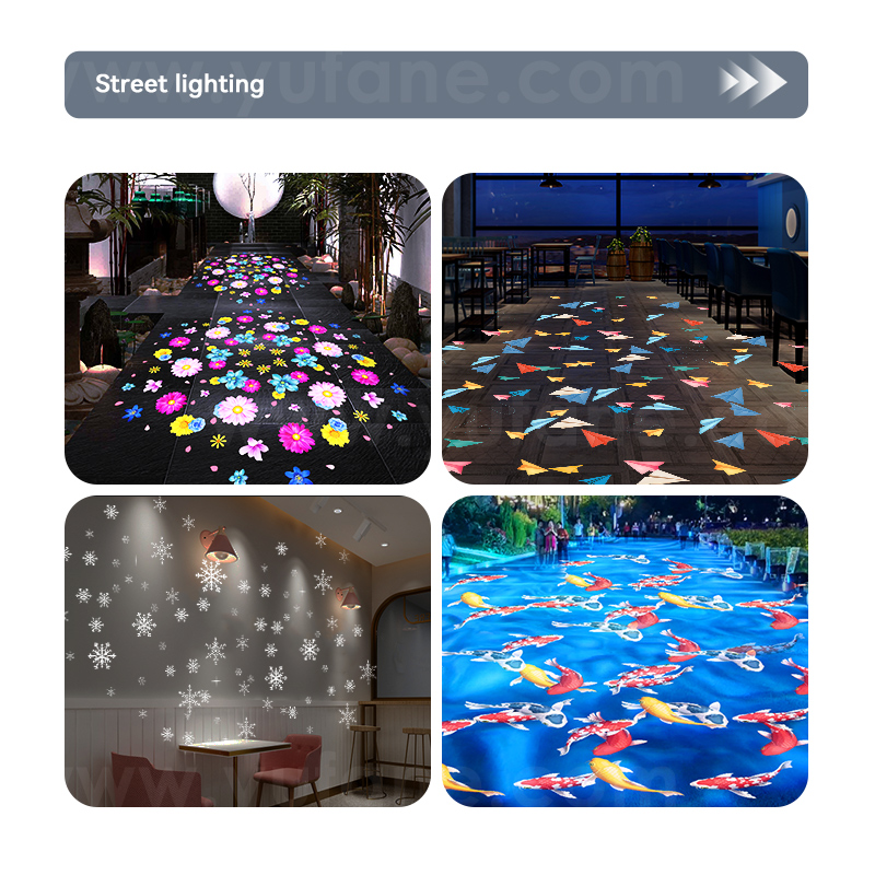 Yufan Seven Figure Dynamic Pattern Projection Light Wedding Decorations Outdoor Waterproof Advertising Light Gobo logo Projector