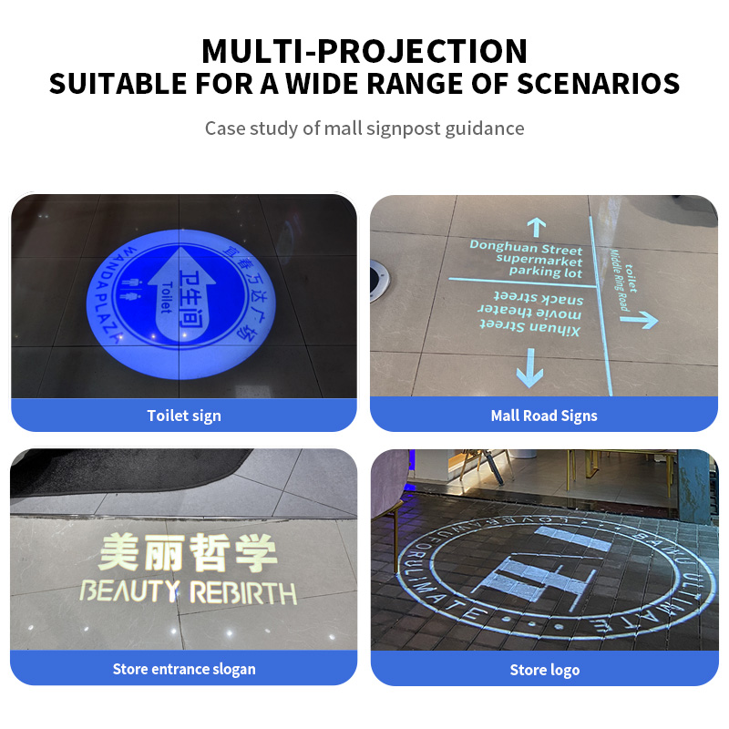Yufan Embedded Gobo Projector Indoor Concealed Floor Guidelines Custom Pattern Signage Ceiling Advertising logo Projection Light