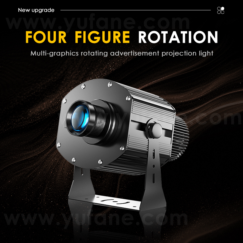 Yufan Four Figure Rotating Advertising Projector Light Outdoor IP67 Waterproof Ground Signboard Custom Gobo logo Projector