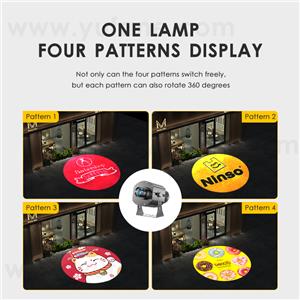 Yufan Four Figure Rotating Advertising Projector Light Outdoor IP67 Waterproof Ground Signboard Custom Gobo logo Projector