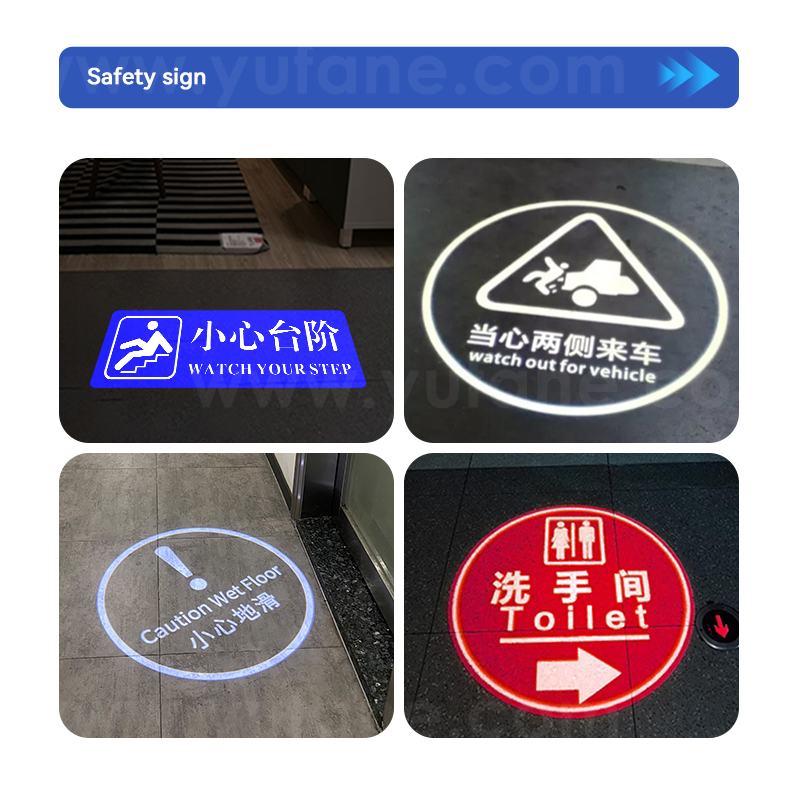 Yufan Seven Figure Rotating Advertising Projector Light Outdoor IP67 Waterproof Ground Signboard Custom Gobo logo Projector