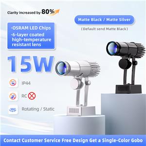 Yufan 15W gobo logo projector Excellent Bright HD Pro Aluminum Alloy Non Waterproof Indoor Wall Floor Entrance Advertising Light