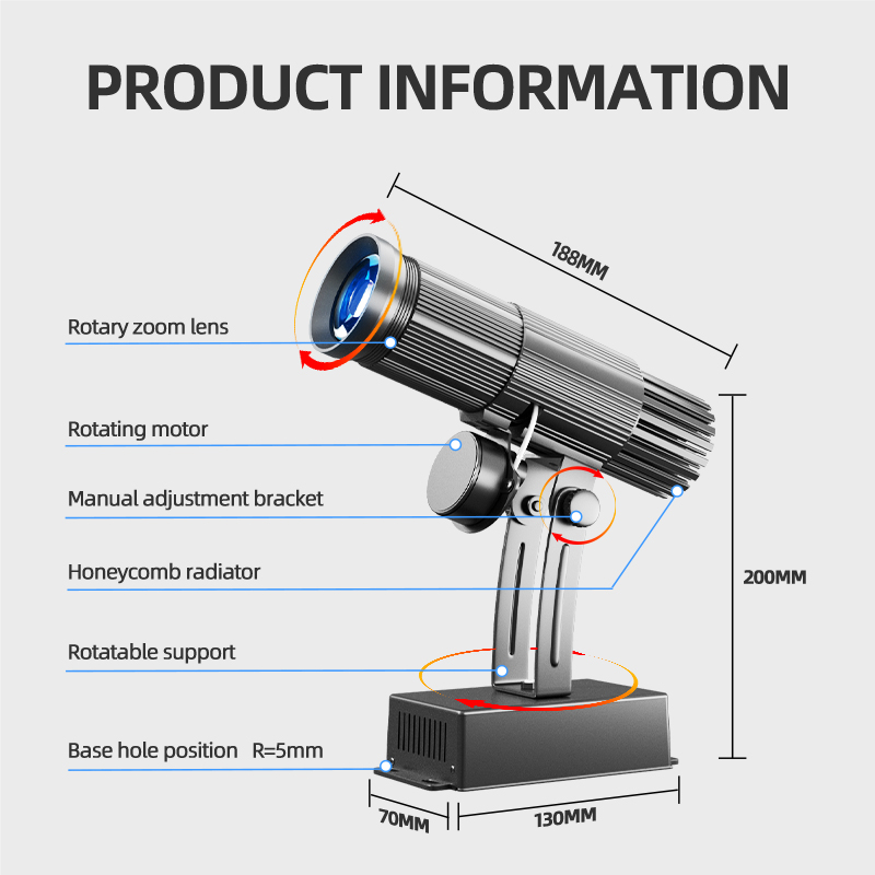 Yufan 15W gobo logo projector Excellent Bright HD Pro Aluminum Alloy Non Waterproof Indoor Wall Floor Entrance Advertising Light