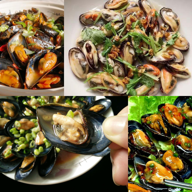 frozen cooked blue mussel meat