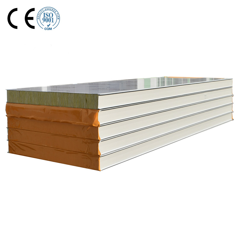 Outdoor Building Material Rockwool Sandwich Roof Panel For Wall And Roof Rockwool Sound Panels