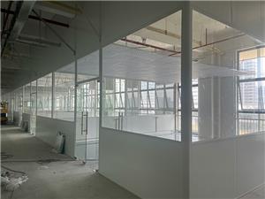 Fire Equipment Cleanroom Project – Magnesium Oxide Panels with Glass Combination Partition Wall
