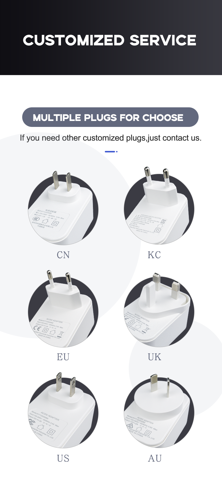 Supply 24V 2.5A 24V 2A 12V 4A Ac Dc Wall Adaptor Power Supply Adapter  Wholesale Factory - Shenzhen Keyuantai Industry Co., Ltd