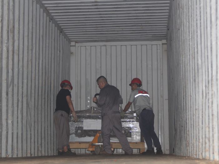 A set of XPE foam production line manufactured by Qin Ding Company was sent to India